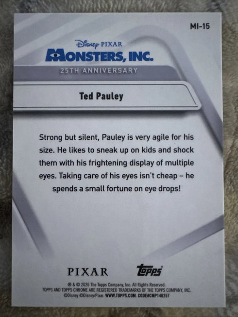 Topps Chrome Disney 2026 Ted Pauley Monsters Inc 25th Anniversary MI-15