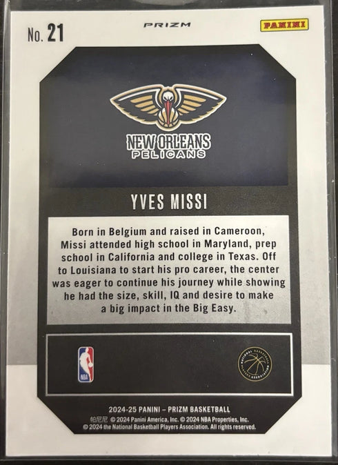 2024 Panini Prizm Yves Missi Emergent Green Prizm Pelicans