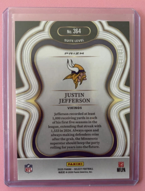 Justin Jefferson 2025 Panini Select Suite Level Prizm #364 NFL Vikings /199
