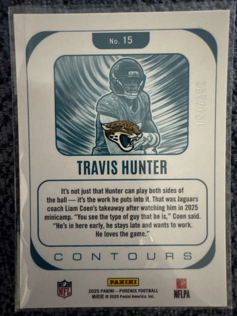 2025 Panini Phoenix - Contours Travis Hunter #15 Silver Pyramids /299 (RC)