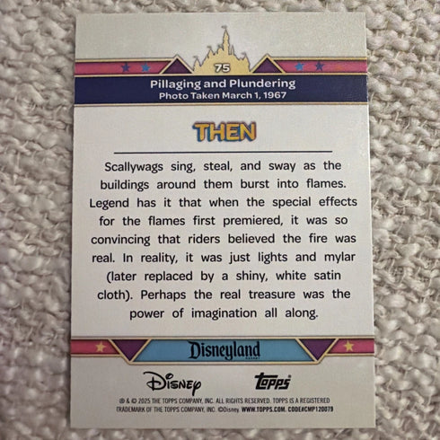 2025 Topps Disneyland 70th Anniversary Pillaging and Plundering #75 Rainbow Foil
