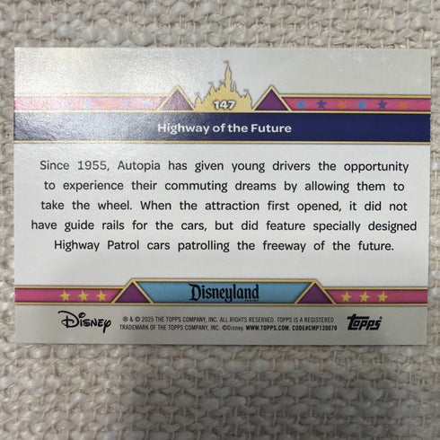 2025 Topps Disneyland 70th Anniversary Highway Of The Future #147 Foil