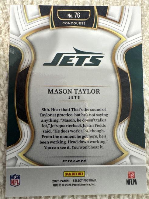 2025 Panini Select - Concourse Mason Taylor #76 Pink Shock Prizm (RC)