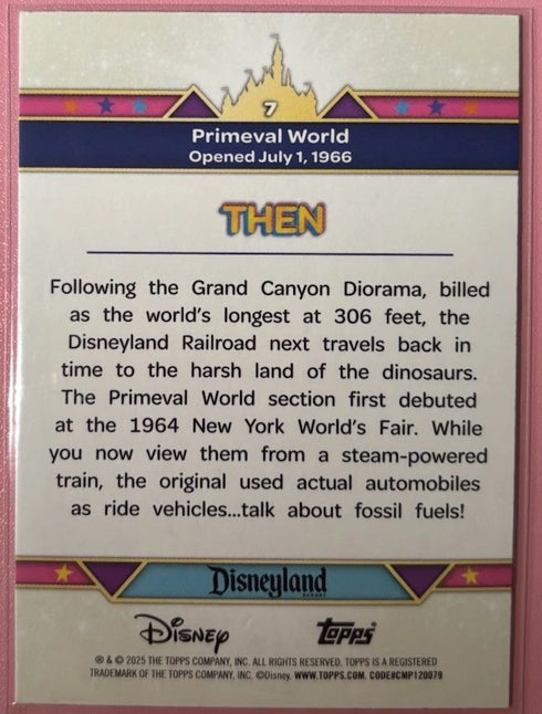Topps Disneyland 70th Anniversary Primeval World Rainbow #7