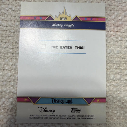 2025 Topps Disneyland 70th Anniversary Snack Time Mickey Waffle Pink Glitter 106