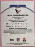 2025 Topps Finest #192 Will Anderson JR Uncommon Purple X-Fractor /99 Texans