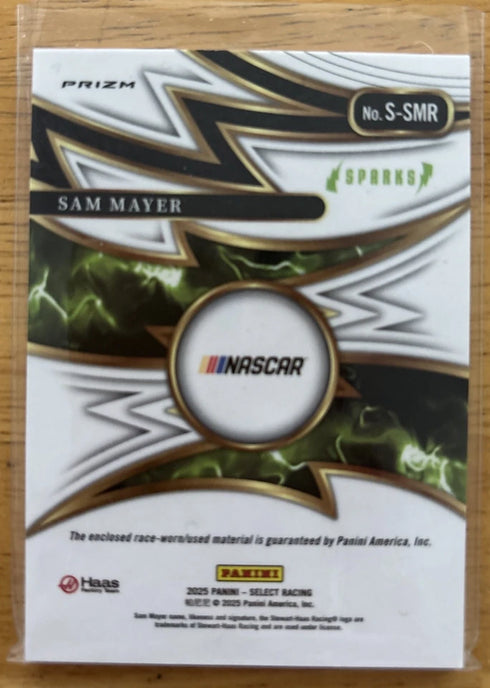 2025 Panini Select Sam Mayer Sparks Prizm Memorabilia #S-SMR Haas NASCAR