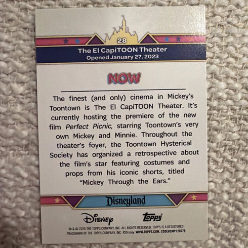 2025 Topps Disneyland 70th Anniversary The El CapiTOON Theater Rainbow Foil #28