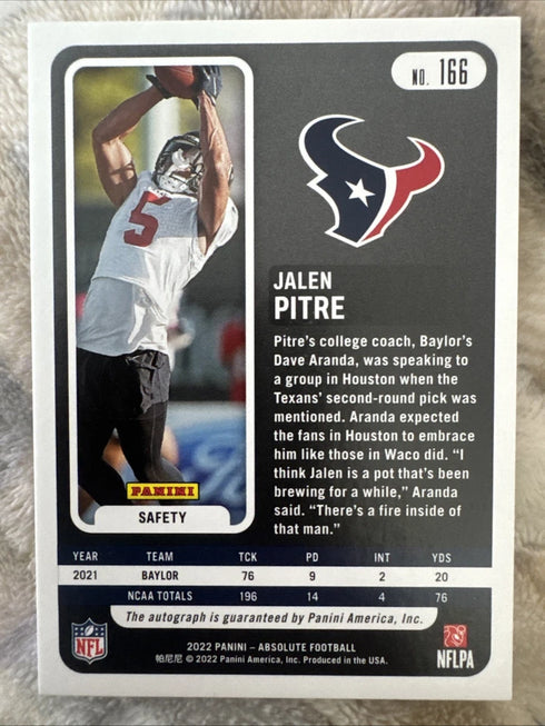 2022 Panini Absolute - Rookies Jalen Pitre #166 Blue Spectrum Signatures /25