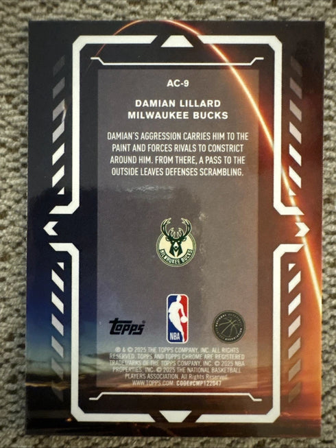 Topps Chrome 2025-26 Activators Damian Lillard Milwaukee Bucks AC-9