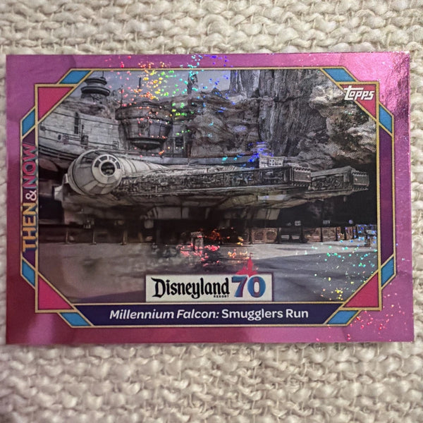 Millennium Falcon Smugglers Run Topps Disneyland 70th Pink Glitter #25