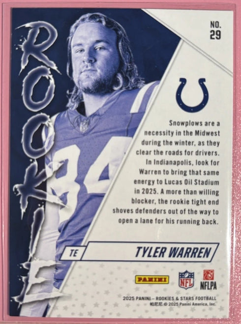 2025 Panini Rookies & Stars - Tyler Warren Rookie Insert Indianapolis Colts (RC)