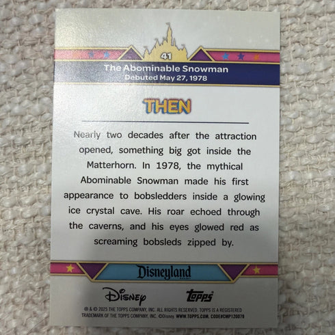 ABOMINABLE SNOWMAN Then Rainbow Topps Disney 70th Anniversary Then And Now #41