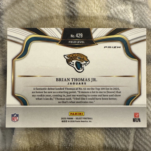 2025 Panini Select Brian Thomas Jr. Jaguars Prizm Field Level #429 Football