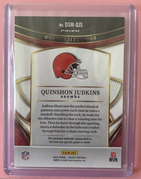 Panini 2025 Select Quinshon Judkins #DSM-QJS Browns Draft Prizm Rookie Card