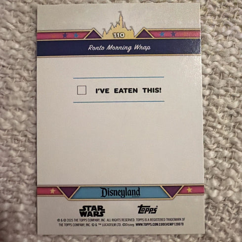 2025 Topps Disneyland 70th Rainbow Foil Insert Ronto Morning Wrap Snack #110