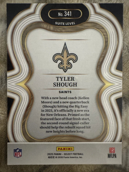 2025 Panini Select Football Tyler Shough Suite Level Rookie #341 - Saints