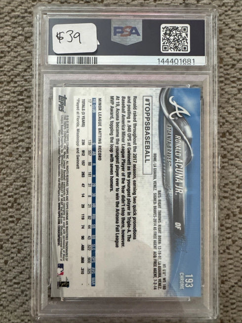 2018 Topps Chrome - Ronald Acuña Jr. #193 (RC) PSA 9