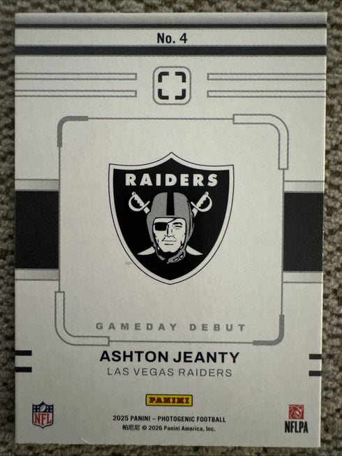 2025 Panini Photogenic Gameday Debut #4 Ashton Jeanty (RC)