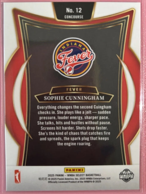 2025 WNBA Select Sophie Cunningham Base #12 Indiana Fever