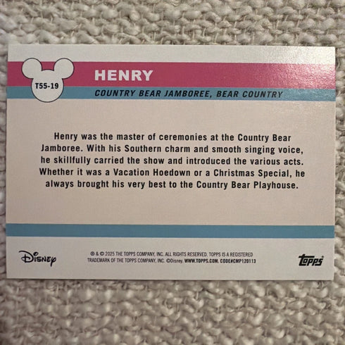 2026 Topps Disneyland 70th Anniversary Henry Insert T55-19 Rainbow Foil