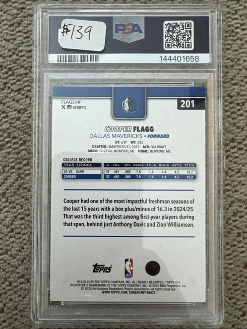 2025-26 Topps - Cooper Flagg #201 (RC) PSA 10