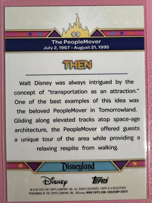 2025 Topps Disneyland 70 The PeopleMover Pink Shimmer