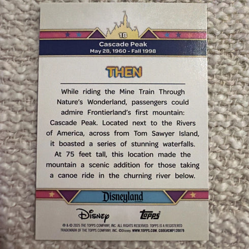 2025 Topps Disney Land Then And Now Cascade Peak Rainbow Foil #18