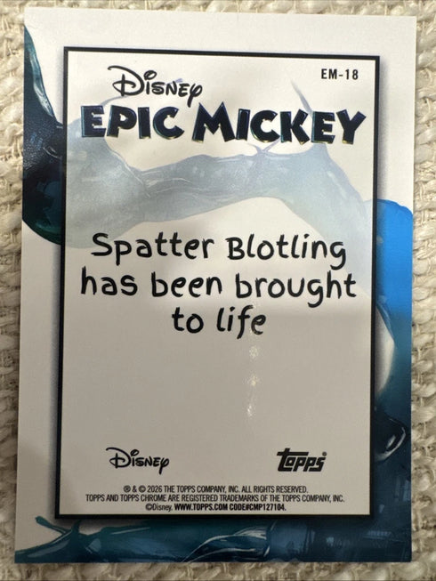 Spatter Blotling 2026 Topps Chrome Disney Neon #EM-18 Epic Mickey