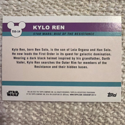 Topps 2025 Rise of Resistance T55-14 Kylo Ren Holofoil Disneyland 70