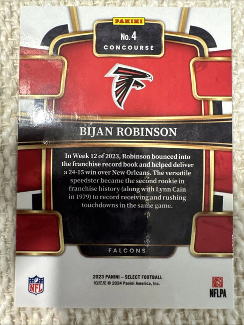 2023 Panini Select Football Bijan Robinson Base Rookie no. 4