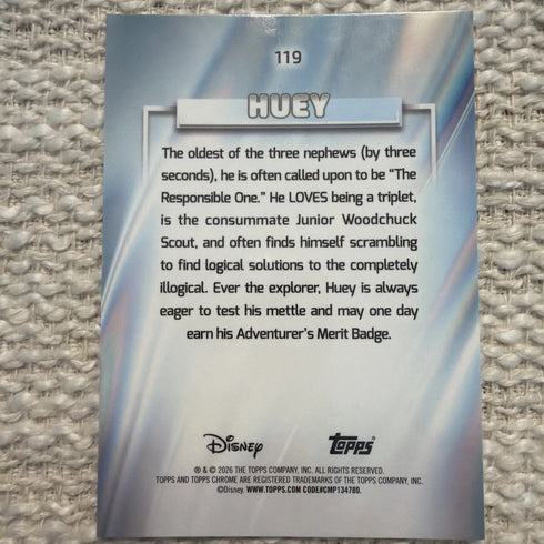 2026 Topps Chrome Disney Huey #119 Blue Mini Diamond /150