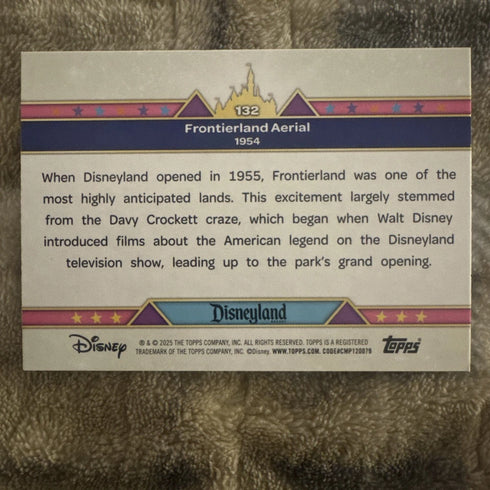 2025 Topps Disneyland 70th Anniversary #132 (Pink Shimmer) FRONTIERLAND AERIAL