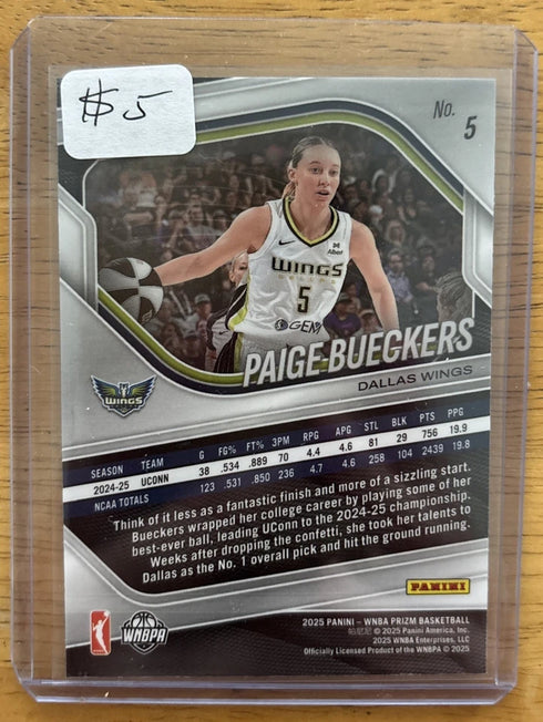 Paige Bueckers 2025 WNBA Prizm #5 RC Rookie Wings