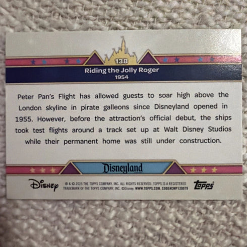 2025 Topps Disneyland 70th Anniversary Riding The Jolly Roger #138 Concept Art