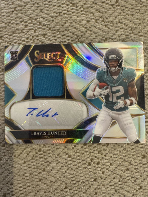 2025 Panini Select- Travis Hunter Silver Rookie Patch Auto / 249 Jaguars