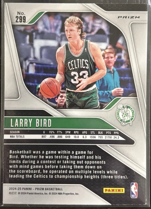 2024-25 Panini Prizm #299 Larry Bird Prizms Pink Ice Celtics