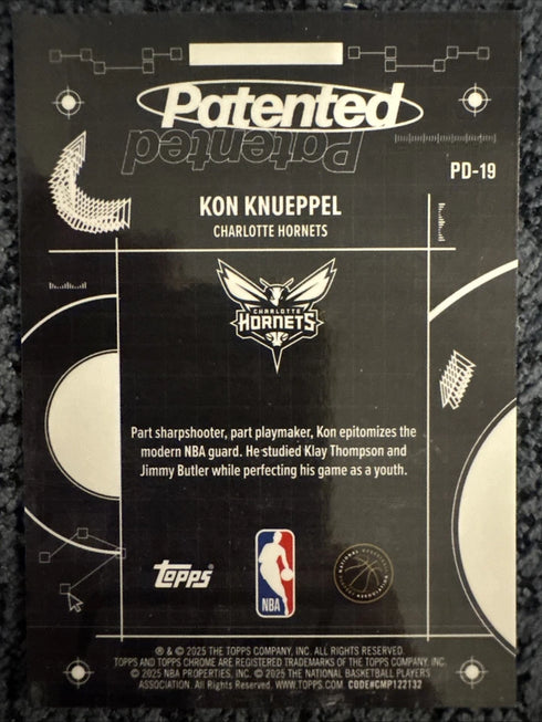 2025-26 Topps Chrome Patented Kon Knueppel Hornets RC SSP CASE HIT Pack Fresh