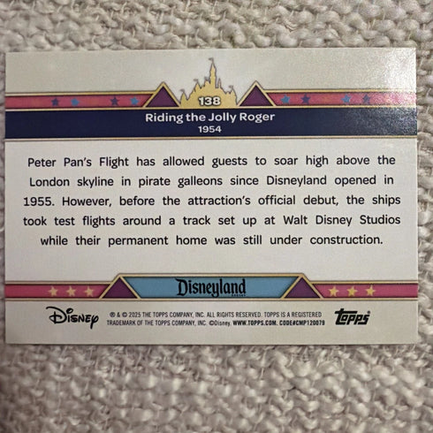 2025 Topps Disneyland 70th Anniversary Riding the Jolly Roger Pink Shimmer #138