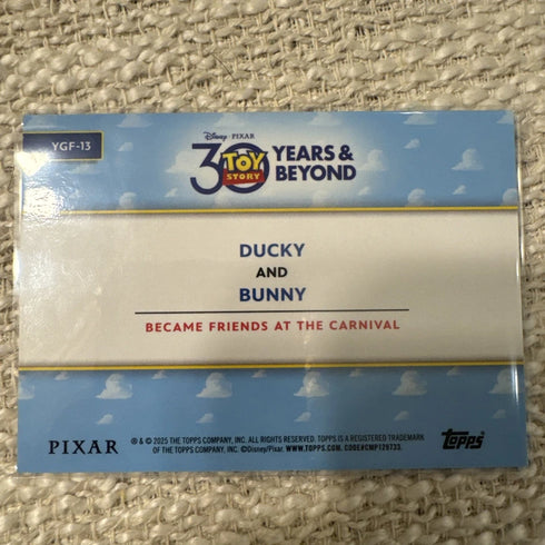 Topps Toy Story 30 Years & Beyond Ducky Bunny /50 You’ve Got a Friend in Me