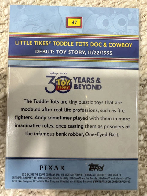 2025 Topps Toy Story 30th Anniversary Little Tike Toddle Tots Doc Orange /25