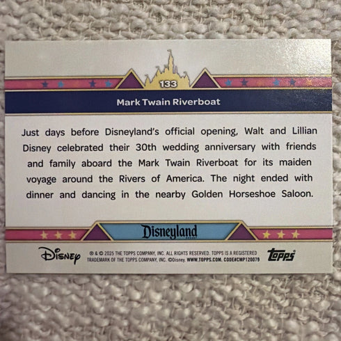 Disneyland 70th anniversary Topps Mark Twain Riverboat Foil #133