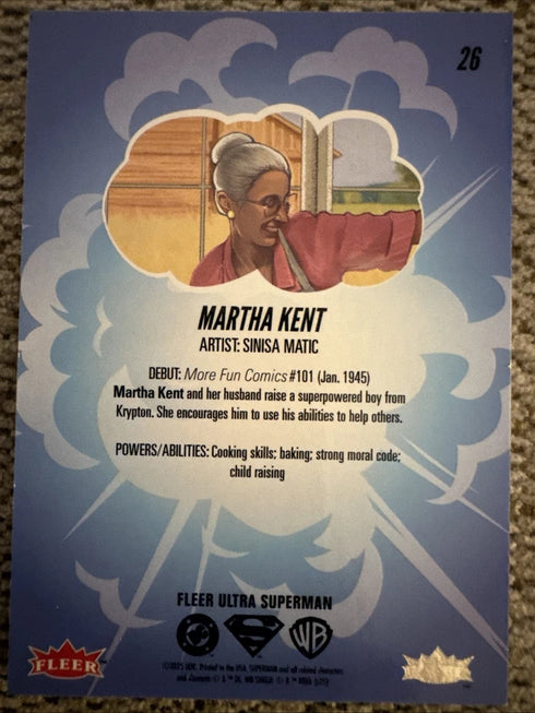 2026 UD Fleer Ultra Superman Base #26 Martha Kent