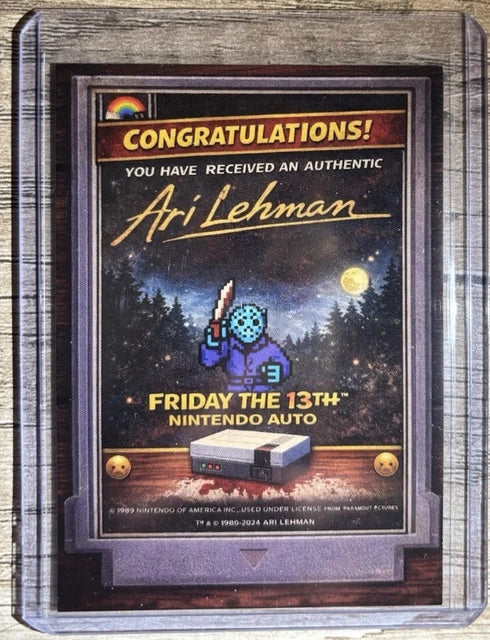 ARI LEHMAN “Jason 1” signed Custom Nintendo Game Trading Card