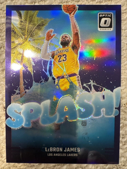 Lebron James Splash Purple Prizm 2024-25 #5 Lakers sp Insert Donruss Optic Holo