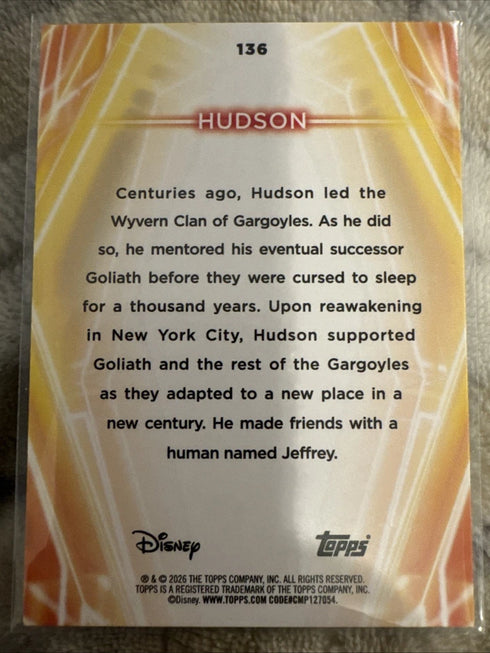 2026 Topps Disney Gargoyles Hudson Card #136 Snow Cap Parallel