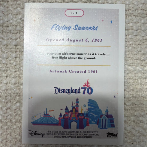 2025 Topps Disneyland 70th #P-11 Flying Saucers POSTERS Rainbow Foil