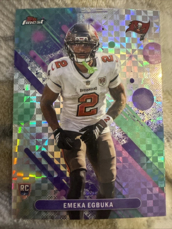 Topps 2025 Finest Performance Emeka Egbuka Tampa Bay Buccaneers Rookie Card #24