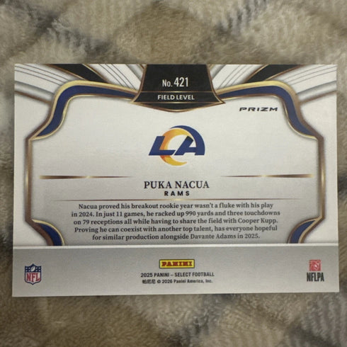 2025 Panini Select - Field Level Puka Nacua #421 Silver Prizm