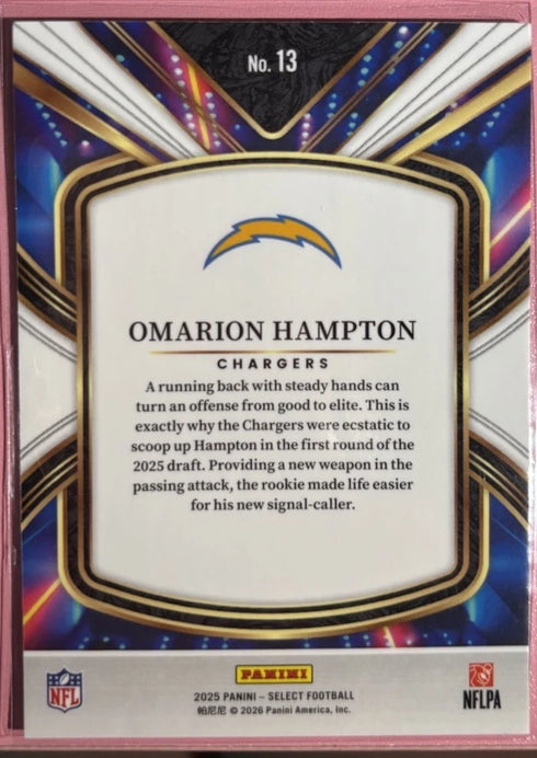 2025Select - Select Future Omarion Hampton #13 (RC) Los Angeles Chargers